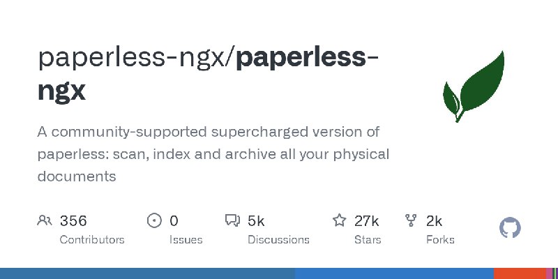 GitHub - paperless-ngx/paperless-ngx: A community-supported supercharged version of paperless: scan, index and archive all your…