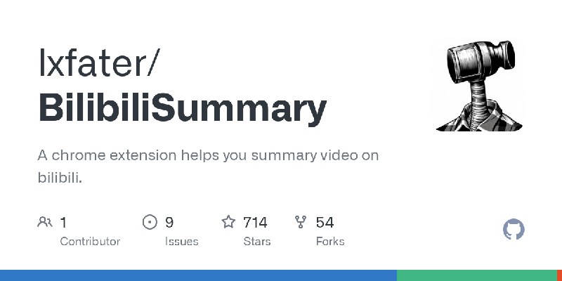 GitHub - lxfater/BilibiliSummary: A chrome extension helps you summary video on bilibili.