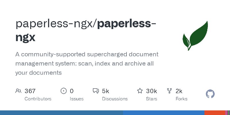 GitHub - paperless-ngx/paperless-ngx at ssp.sh
