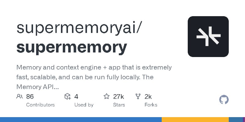 GitHub - supermemoryai/supermemory: Memory and context engine + app that is extremely fast, scalable, and can be run fully locally.…