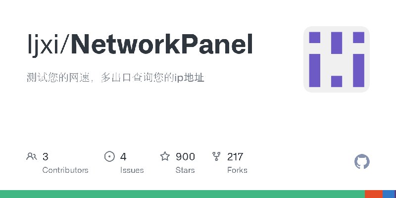 GitHub - ljxi/NetworkPanel: 测试您的网速，多出口查询您的ip地址