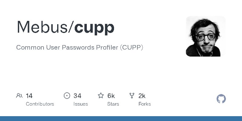 GitHub - Mebus/cupp: Common User Passwords Profiler (CUPP)