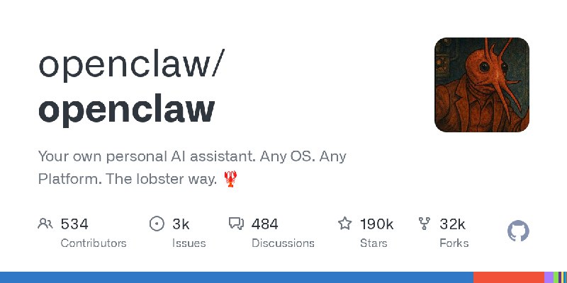 GitHub - openclaw/openclaw: Your own personal AI assistant. Any OS. Any Platform. The lobster way. 🦞
