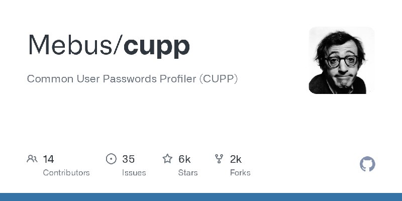 GitHub - Mebus/cupp: Common User Passwords Profiler (CUPP)