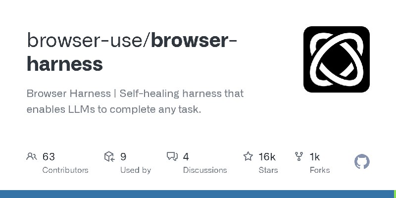 GitHub - browser-use/browser-harness: Browser Harness | Self-healing harness that enables LLMs to complete any task.