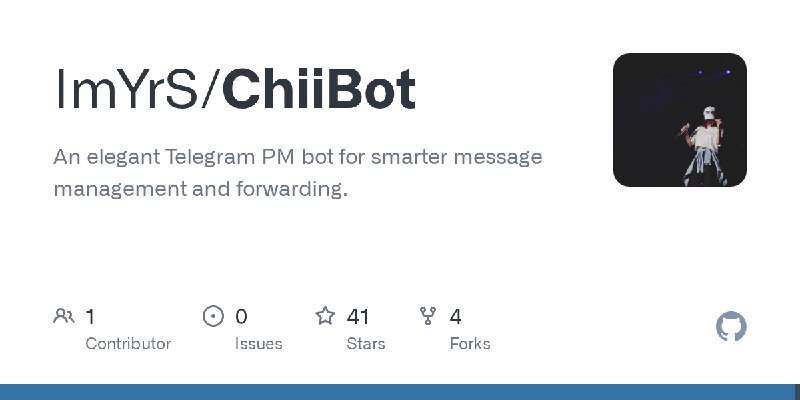 GitHub - ImYrS/ChiiBot: An elegant Telegram PM bot for smarter message management and forwarding.
