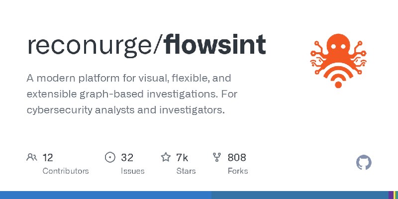 GitHub - reconurge/flowsint: A modern platform for visual, flexible, and extensible graph-based investigations. For cybersecurity…