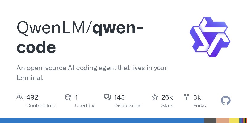 GitHub - QwenLM/qwen-code: An open-source AI coding agent that lives in your terminal.