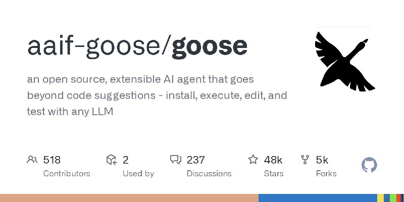 GitHub - aaif-goose/goose: an open source, extensible AI agent that goes beyond code suggestions - install, execute, edit, and…