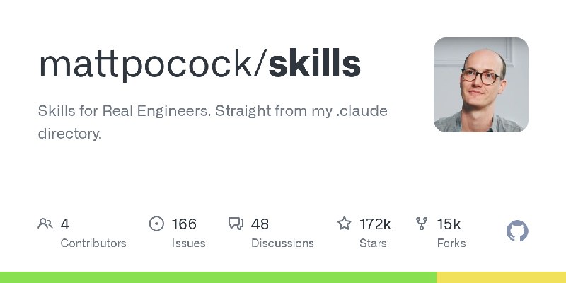 GitHub - mattpocock/skills: Skills for Real Engineers. Straight from my .claude directory.