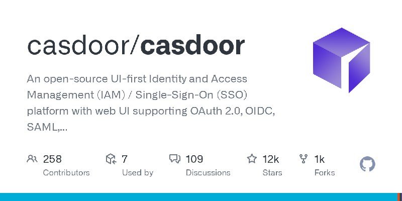 GitHub - casdoor/casdoor: An open-source UI-first Identity and Access Management (IAM) / Single-Sign-On (SSO) platform with web…