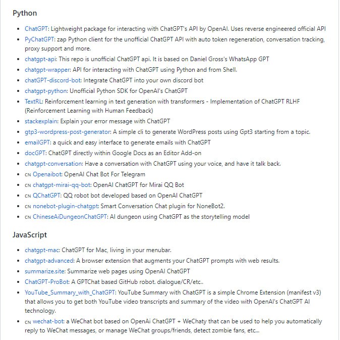 ChatGPT 相关资源列表 | 项目地址ChatGPT 相关资源列表 | 项目地址