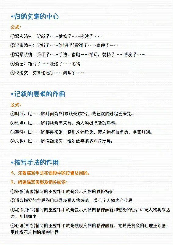 高中语文满分答题公式高中语文满分答题公式