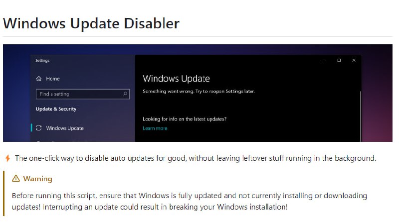 Windows Update Disabler 禁用win更新