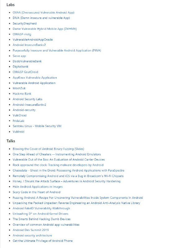 此资源列表由@vaib25vicky维护，是为所有有用的 android 和 iOS 安全相关的东西建立一个单一的地方