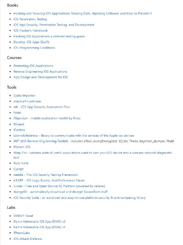 此资源列表由@vaib25vicky维护，是为所有有用的 android 和 iOS 安全相关的东西建立一个单一的地方
