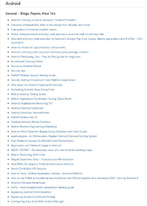 此资源列表由@vaib25vicky维护，是为所有有用的 android 和 iOS 安全相关的东西建立一个单一的地方