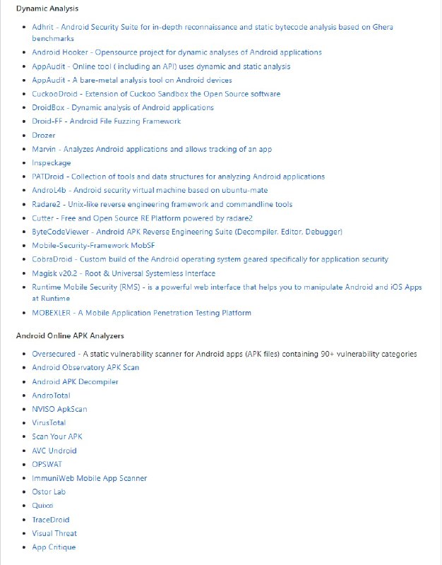 此资源列表由@vaib25vicky维护，是为所有有用的 android 和 iOS 安全相关的东西建立一个单一的地方