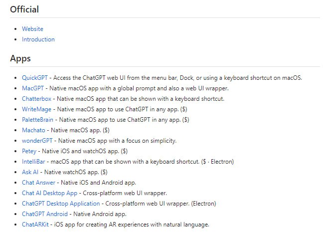 非官方的ChatGPT资源聚合列表，旨在汇总使用ChatGPT的应用、Web应用、浏览器扩展、CLI工具、机器人、集成、软件包、文章等资源 | Awesome list for ChatGPT非官方的ChatGPT资源聚合列表，旨在汇总使用ChatGPT的应用、Web应用、浏览器扩展、CLI工具、机器人、集成、软件包、文章等资源 | Awesome list for ChatGPT