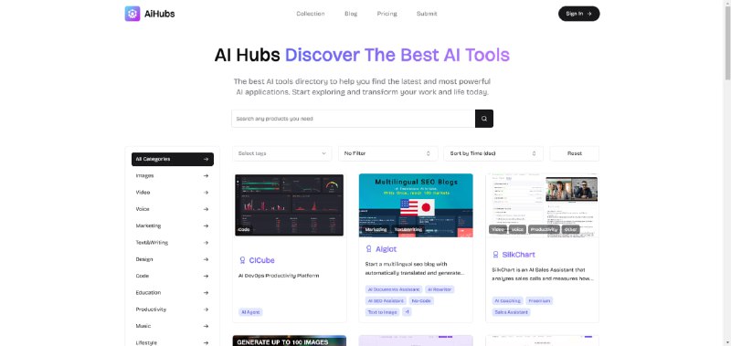 综合AI导向站，找到最好的 AI 工具，让您的工作和生活更轻松