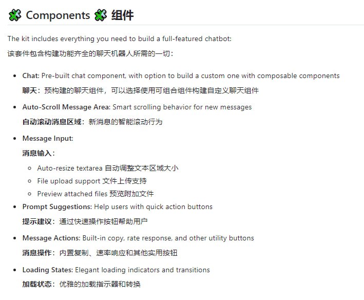 shadcn-chatbot-kit shadcn：一个全面的聊天机器人组件套件，构建在shadcn/ui生态系统之上并与其完全兼容