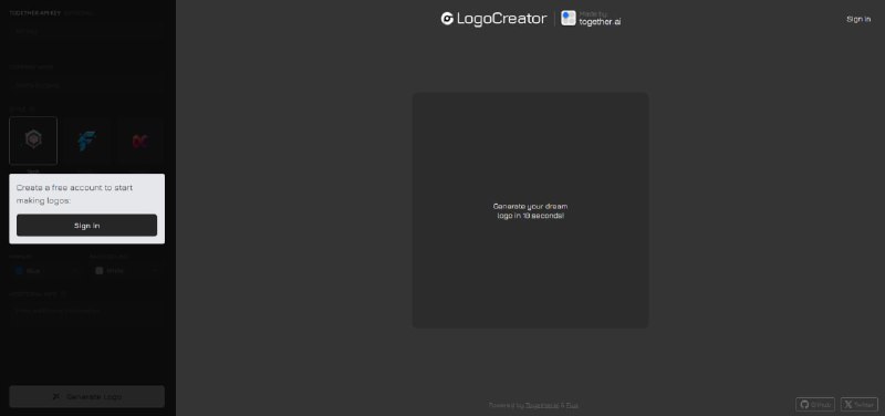 开源AI logo生成器：LogoCreator