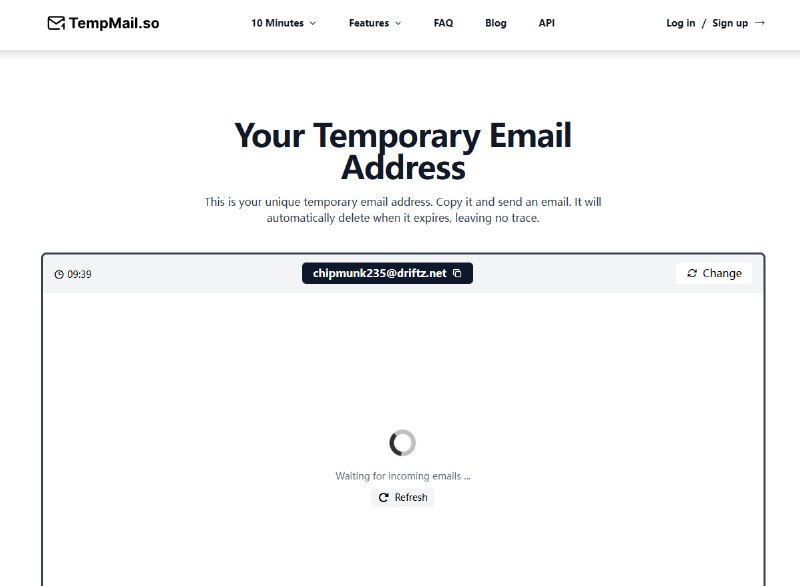 TempMail.so - 临时邮箱一个临时邮箱网站，无广告，可用于注册白嫖， 或者不想被骚扰的时候使用，可以用来无限白嫖试用Cursor账号📎网站地址