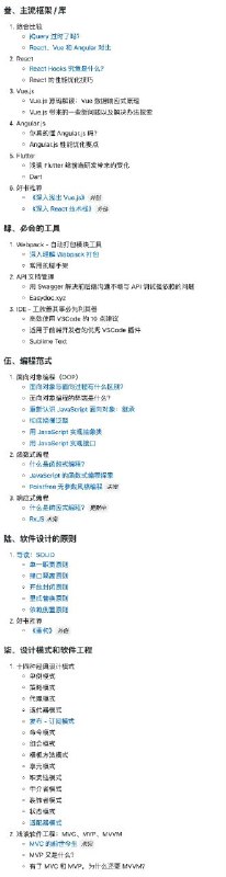 一本开源的 #前端 技术 #电子书 :《前端内参》 github地址该书共有 11 章，覆盖了技术面试、JavaScript 特性解析、数据结构与算法、主流框架、开发工具、编程范式、设计原则与编程范式等内容