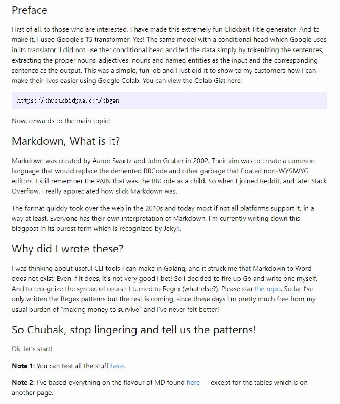 基本 Markdown 语法的正则表达式模式基本 Markdown 语法的正则表达式模式