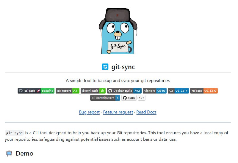 🔄 A simple tool to backup and sync your git repositories使用 git-sync 每天将代码自动备份一份到  Homelab