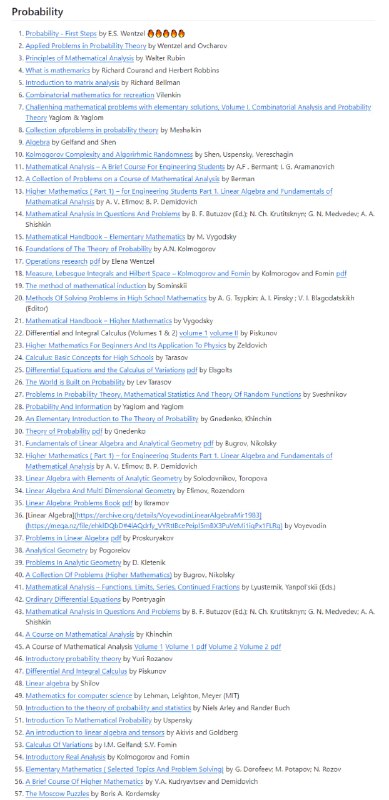 Awesome Math Books：一个汇集了各种数学书籍资源的宝库，无论你是数学专业的学生还是对数学感兴趣的爱好者，都能在这里找到丰富的学习材料和参考书籍Awesome Math Books：一个汇集了各种数学书籍资源的宝库，无论你是数学专业的学生还是对数学感兴趣的爱好者，都能在这里找到丰富的学习材料和参考书籍