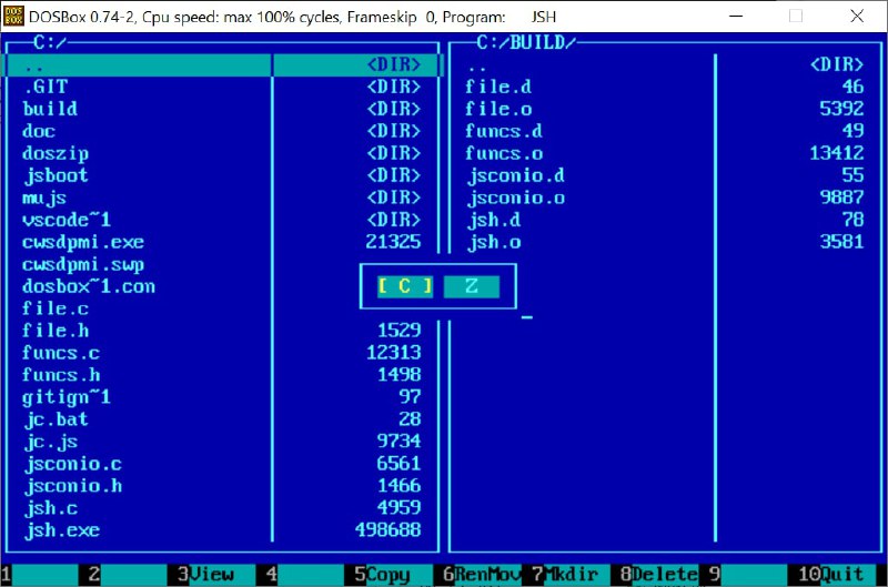 jSH  用于DOS的Javascript脚本引擎