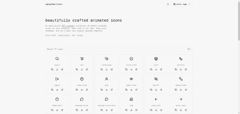 如果你的图标带上动画，点击率是不是更高一些呢？有人使用 framer-motion 给 lucide 图标库加上了动画支持，看了下效果还不错