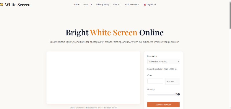 #工具箱 #独立开发站点名称: White Screen描述: 全屏模式下纯白屏在线