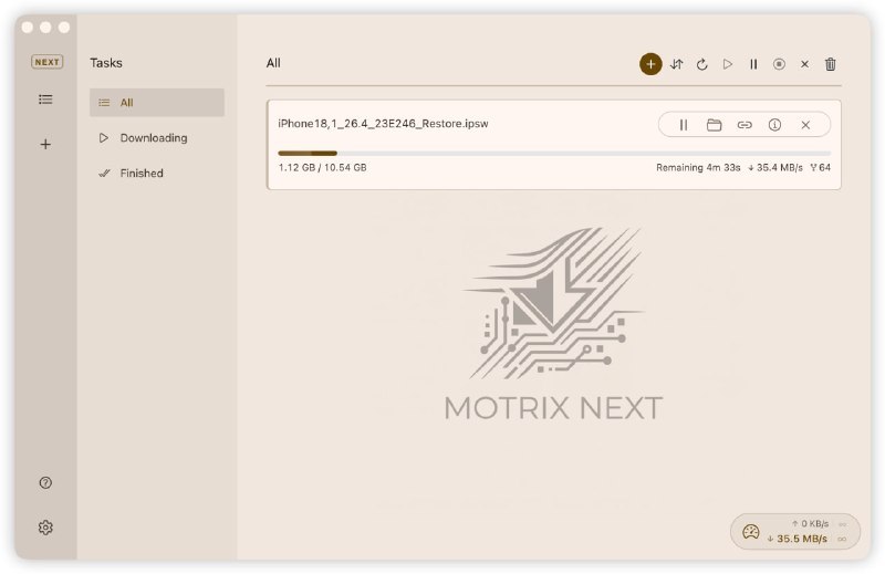 #开源 #下载工具 #MotrixNext #跨平台 #TelegramDigestMotrix Next 是一款基于 Motrix 重新构建的开源免费下载管理器，完整体积仅约 20MB 且内存占用大幅降低