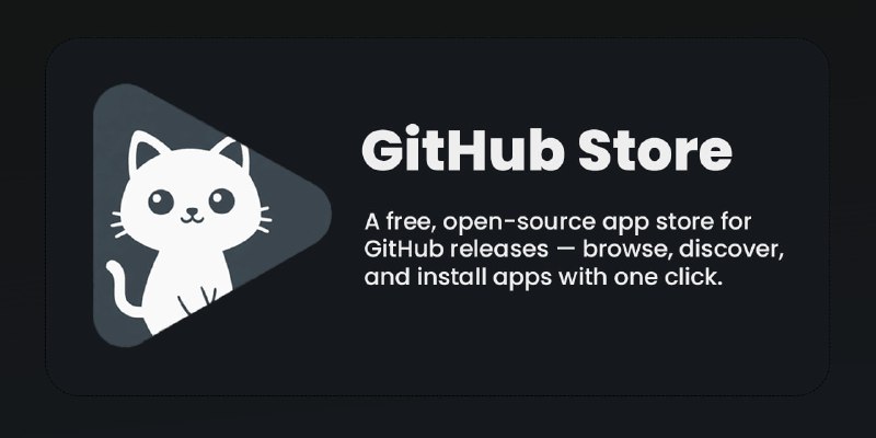 #应用商店 #开源 GitHub Store 面向 GitHub Releases 的应用商店，可发现各种二进制文件（如 APK、EXE、DMG、DEB、RPM、AppImage 等）仓库，并一站式完成下载安装与跟踪更新，支持热门、最新与最近更新的分类，以及自动获取最新版本与变更日志详情，包括 README 渲染、星标数量、问题与分支信息等，免费开源，适用于 Android 与 Windows、macOS、Linux 系统