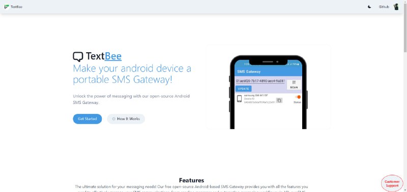 #短信 #网关 #安卓 textbee.dev 是一个开源和免费的 sms-gatway，用于通过 API 或仪表板 Web 界面发送 SMS 消息