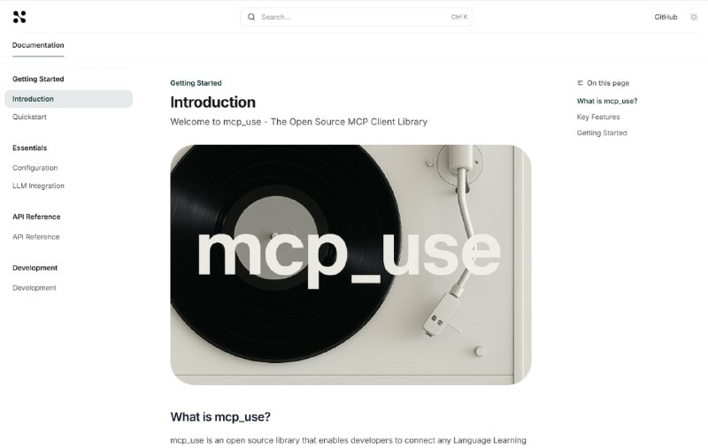 MCP‑Use：简化LLM与MCP服务器工具集成 可将任何 LLM 连接到任何 MCP 服务器