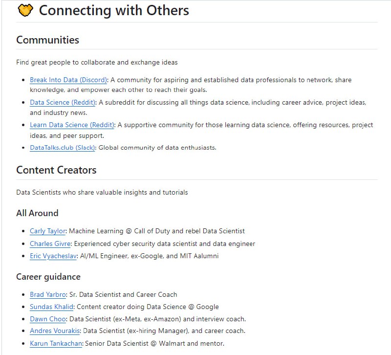 为数据科学爱好者提供的学习资源库，包含从入门到进阶的各类免费和付费资源，助力数据科学家学习成长和职业发展Data Scientist Handbook 2024 | #手册为数据科学爱好者提供的学习资源库，包含从入门到进阶的各类免费和付费资源，助力数据科学家学习成长和职业发展Data Scientist Handbook 2024 | #手册