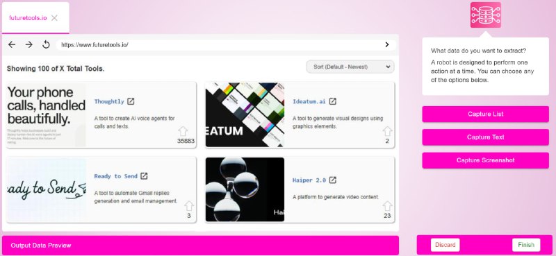 一款无代码网页数据提取神器：Maxun，可以用它2分钟创建一个自定义机器人，自动抓取数据，定时运行支持抓取列表、文字或者整个页面的截图支持多个页面自动分页或者滚动操作直接将网站转换为API接口，导出为电子表格，与Google Sheets集成，支持自定义代理以绕过反爬虫机制支持定时任务仓库地址：