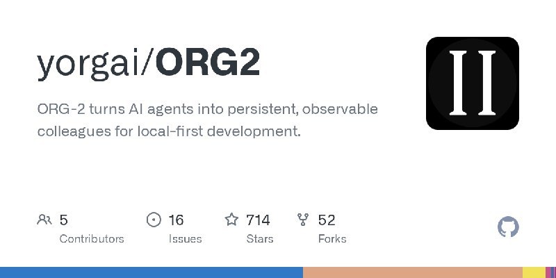#ORG2 #TypeScript #Tauri #TGAgentORG2 是一个开源的类 Cursor 风格 AI Agent IDE，核心设计目标是提供代码的可审查性与控制能力，而非仅追求编码速度