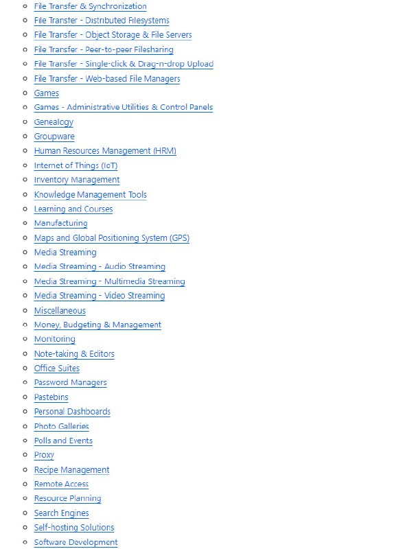 一份整理了可部署到个人服务器上的实用工具集合：Awesome-Selfhosted