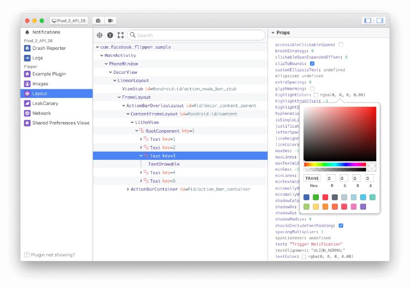 Facebook 在 GitHub 上开源的一款移动端 #调试工具 ：Flipper，可在 PC 桌面上可视化调试与控制 iOS、Android 与 React Native 应用 #工具Facebook 在 GitHub 上开源的一款移动端 #调试工具 ：Flipper，可在 PC 桌面上可视化调试与控制 iOS、Android 与 React Native 应用 #工具