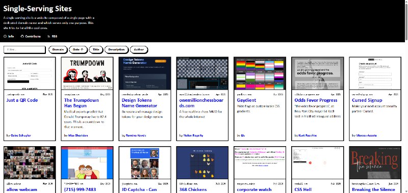 全球单服务网站精选清单 525个极简创意站点一网打尽：Single-Serving Sites