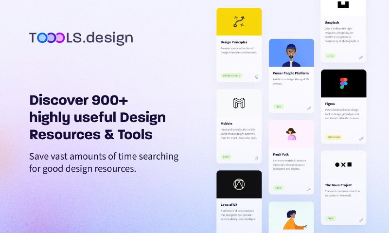 一个 900+ 设计资源站，它每周都会更新，可能是目前最大的免费设计资源库，包括18个分类，比如：插画、图标、样机套件、色彩工具、设计工具、开发工具等等Toools.design | #设计一个 900+ 设计资源站，它每周都会更新，可能是目前最大的免费设计资源库，包括18个分类，比如：插画、图标、样机套件、色彩工具、设计工具、开发工具等等Toools.design | #设计