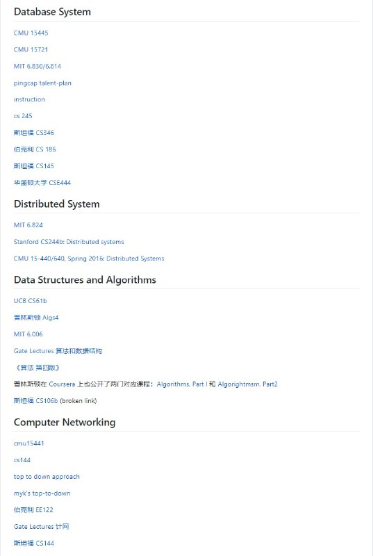 计算机优秀课程集锦CS-Awesome-Courses计算机优秀课程集锦CS-Awesome-Courses