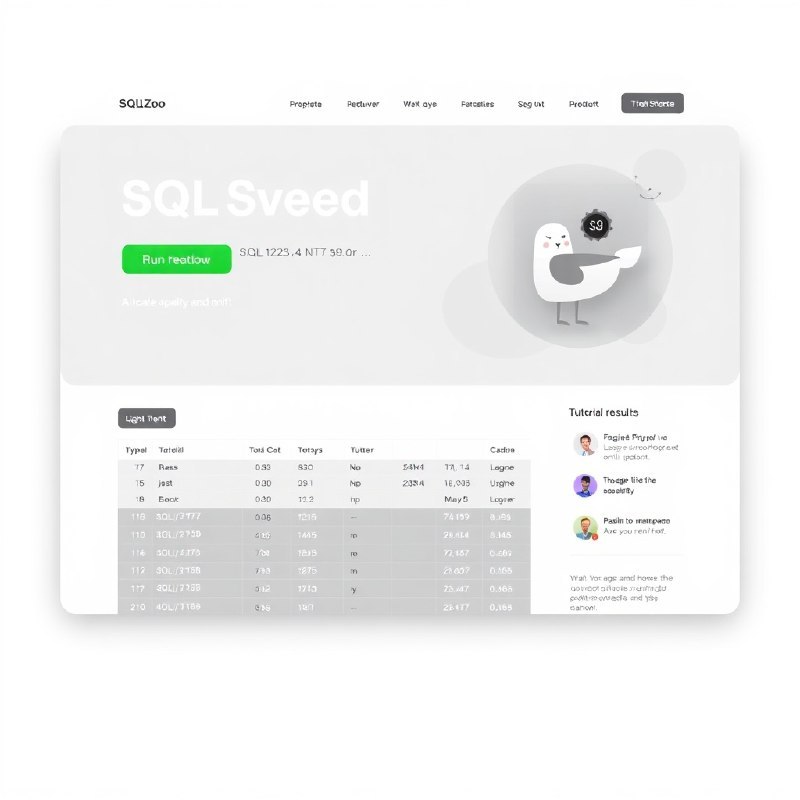 🔹 SQLZoo交互式学习平台SQLZoo是交互式SQL学习平台，提供从SELECT基础到复杂JOIN、聚合函数的系列学习内容，覆盖WHERE过滤、子查询、空值处理等常用知识点