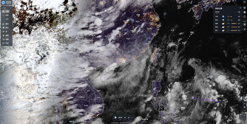 #在线工具 #网站 #天气 #地图🌏 ZoomEarth - 一个交互式的世界天气地图ZoomEarth 可显示当前世界各地的雨量、风力、温度、湿度、压强、台风等气象信息