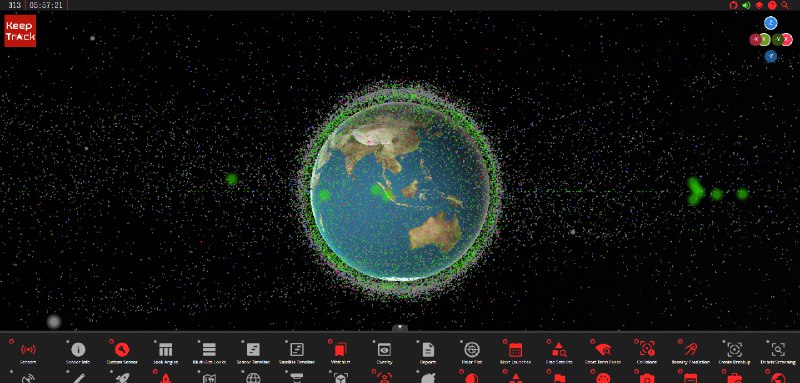这个网站可以实时查看所有运行中的地球卫星，选择一个地点，可以看到该地上空现在是什么卫星