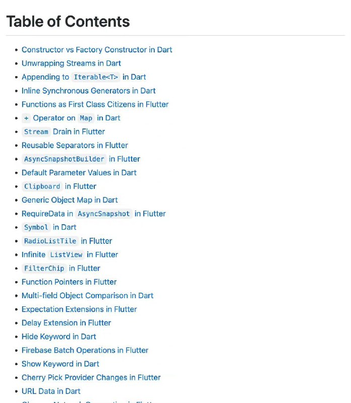 flutter-tips-and-tricks，一份精心收集整理了 Flutter 和 Dart 开发的小技巧资料集合，每个小技巧除了提供代码还有制作图片讲解